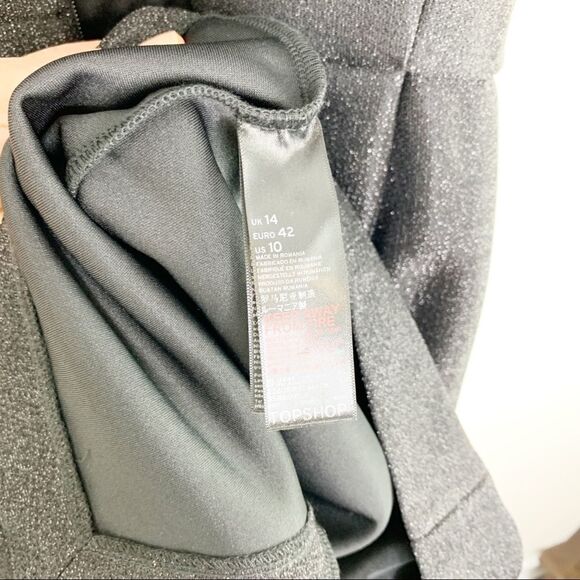 TOPSHOP Black Tinsel Sparkly Wrap Dress LBD - Picture 11 of 16